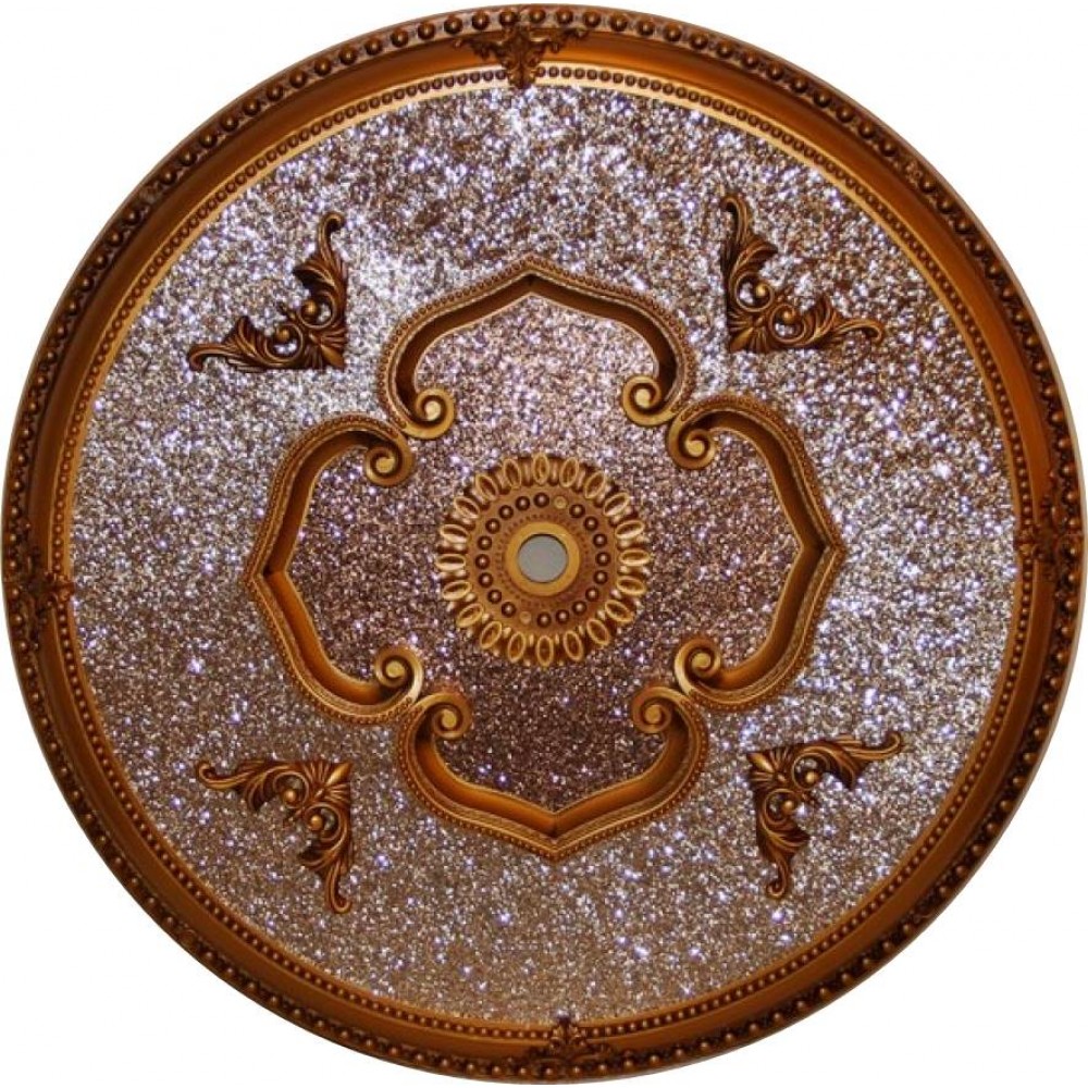 90 cm Yuvarlak Osmanli Saray Tavan Sf-357 Avize Gobegi Patina-Eskitme Altin Varakli 3D